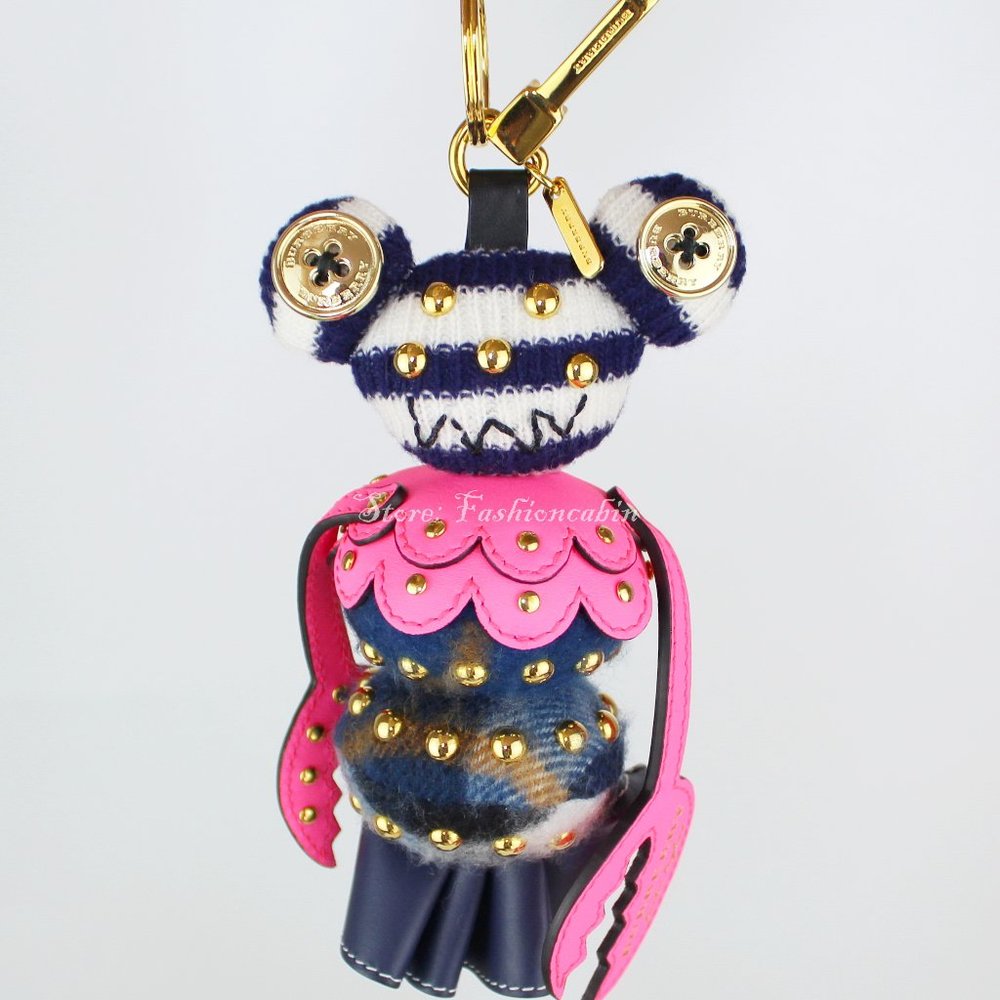 NWT Burberry Lobster Key/ Bag Charm - Studded Designer Bag Clip for Playful Luxe